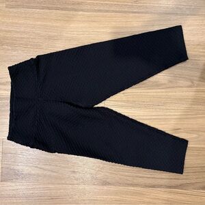 Black Textured Leggings